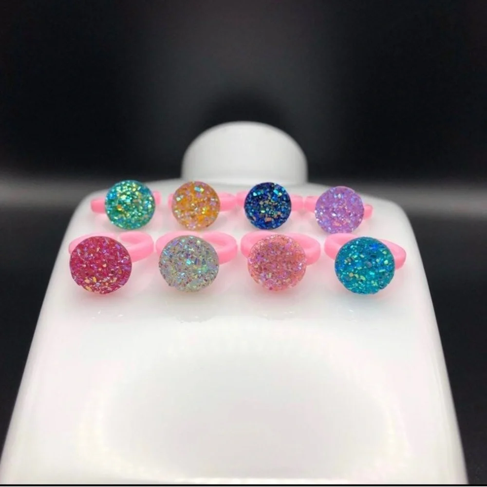 Resin Glitter Rhinestone Ring Set - Picture 5 of 5